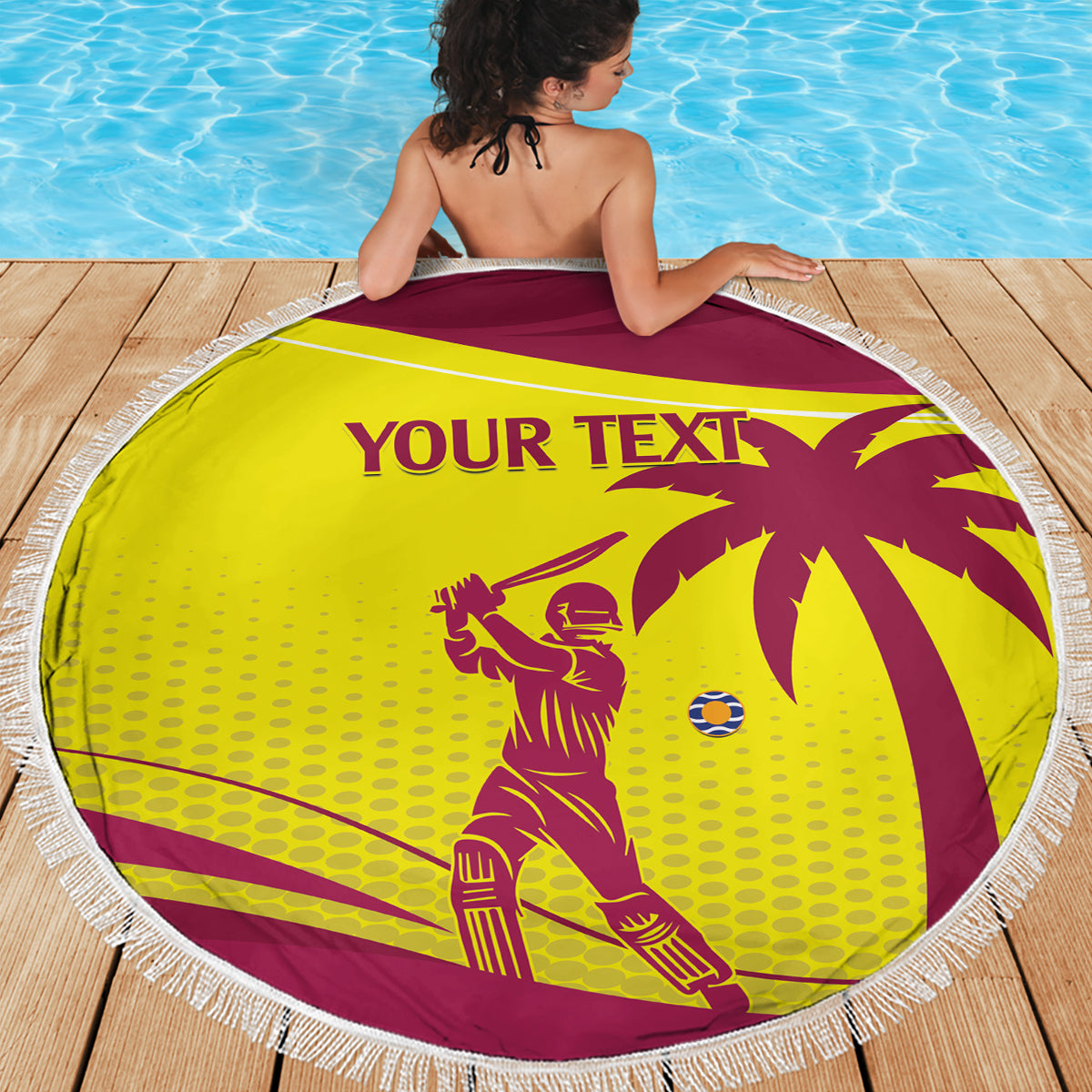 Custom West Indies Cricket Beach Blanket 2024 World Cup Go Windies - Wonder Print Shop