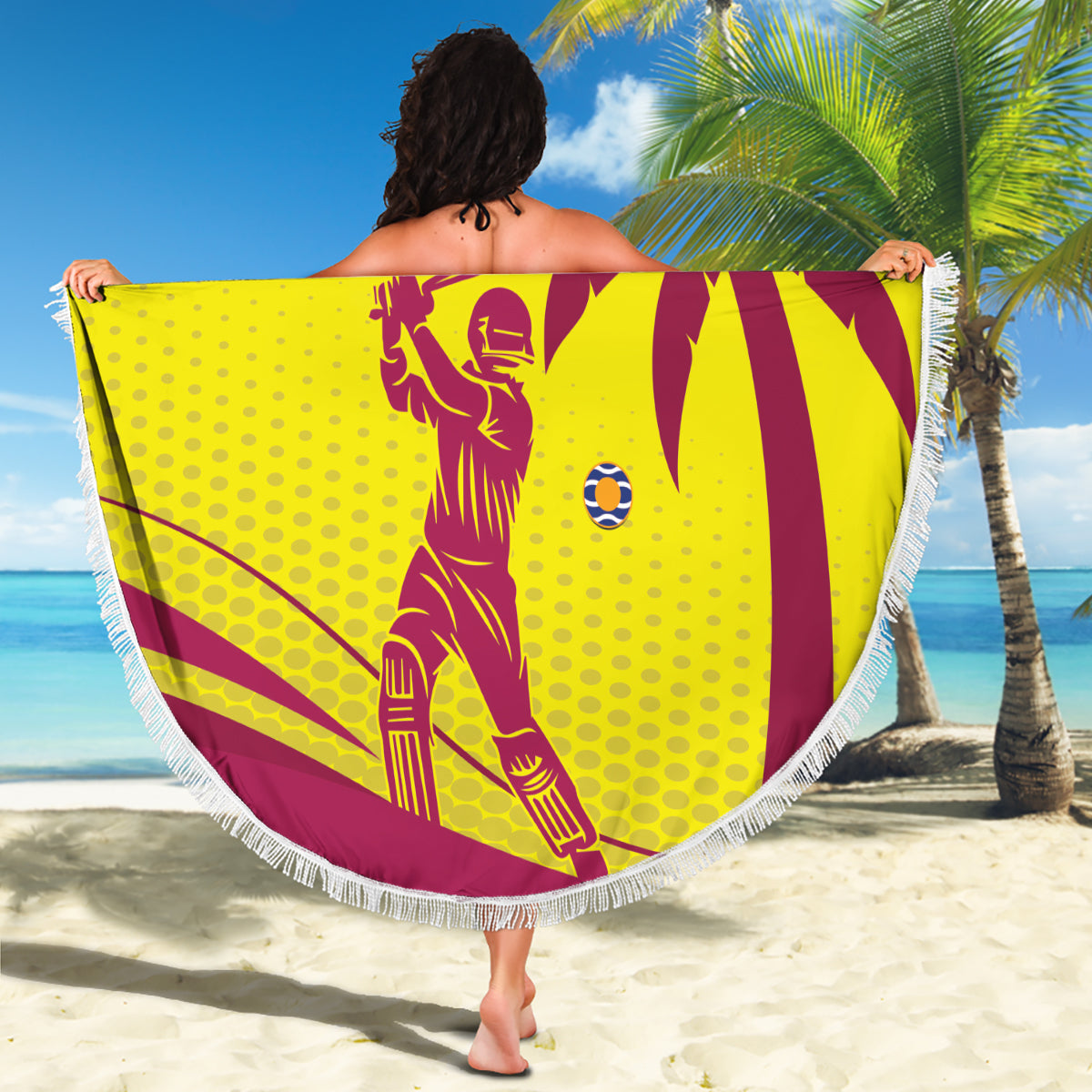 Custom West Indies Cricket Beach Blanket 2024 World Cup Go Windies - Wonder Print Shop