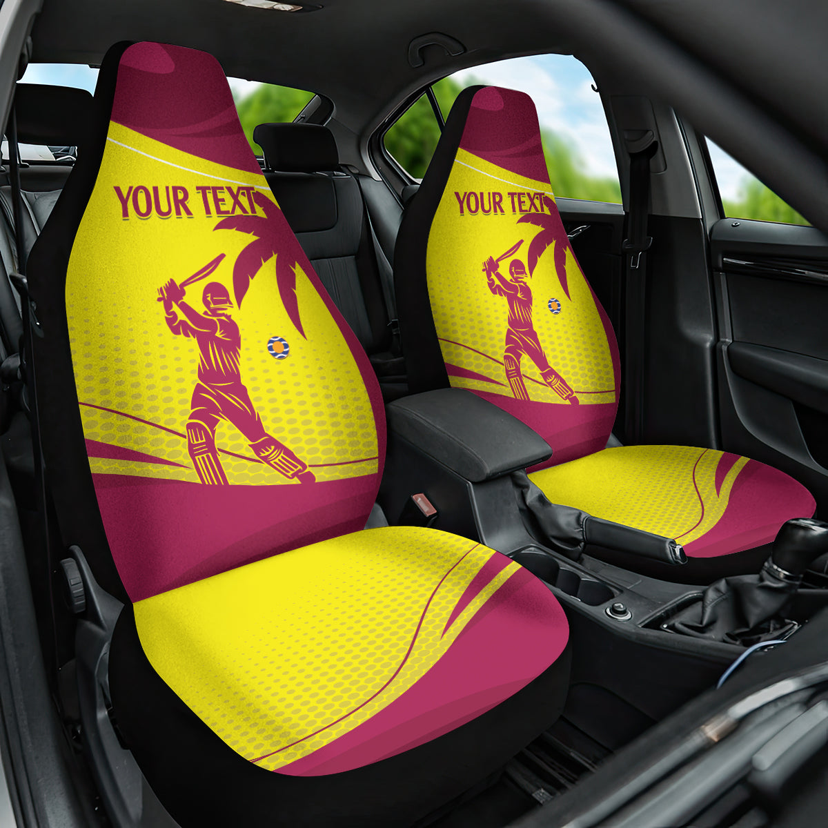 Custom West Indies Cricket Car Seat Cover 2024 World Cup Go Windies