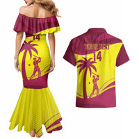 Custom West Indies Cricket Couples Matching Mermaid Dress and Hawaiian Shirt 2024 World Cup Go Windies - Wonder Print Shop