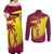 Custom West Indies Cricket Couples Matching Off Shoulder Maxi Dress and Long Sleeve Button Shirt 2024 World Cup Go Windies - Wonder Print Shop
