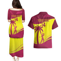 Custom West Indies Cricket Couples Matching Puletasi and Hawaiian Shirt 2024 World Cup Go Windies - Wonder Print Shop