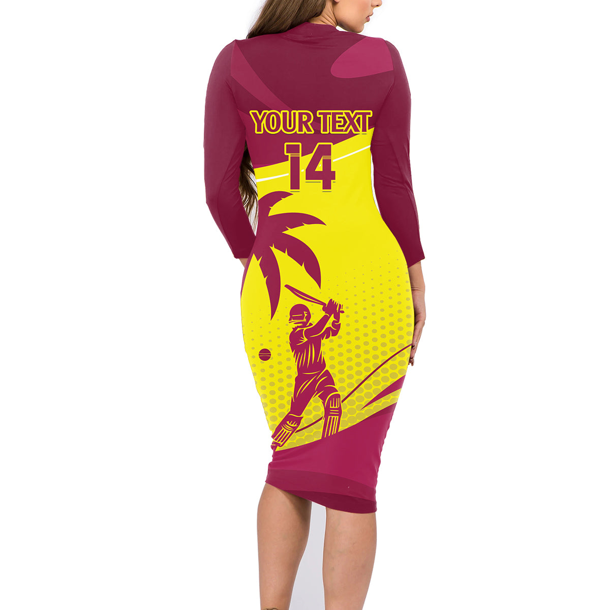 Custom West Indies Cricket Family Matching Long Sleeve Bodycon Dress and Hawaiian Shirt 2024 World Cup Go Windies - Wonder Print Shop