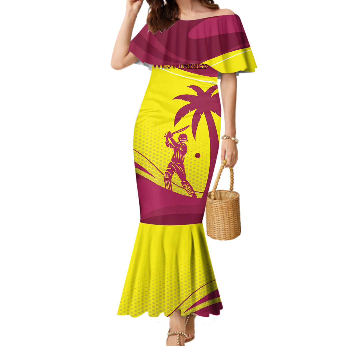 Custom West Indies Cricket Family Matching Mermaid Dress and Hawaiian Shirt 2024 World Cup Go Windies - Wonder Print Shop