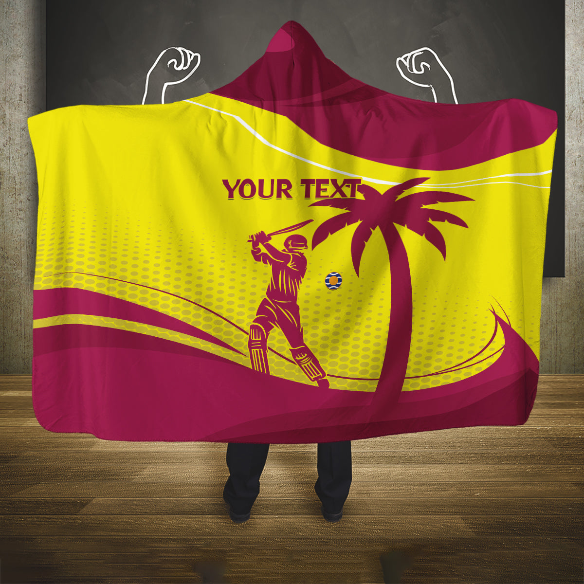 Custom West Indies Cricket Hooded Blanket 2024 World Cup Go Windies