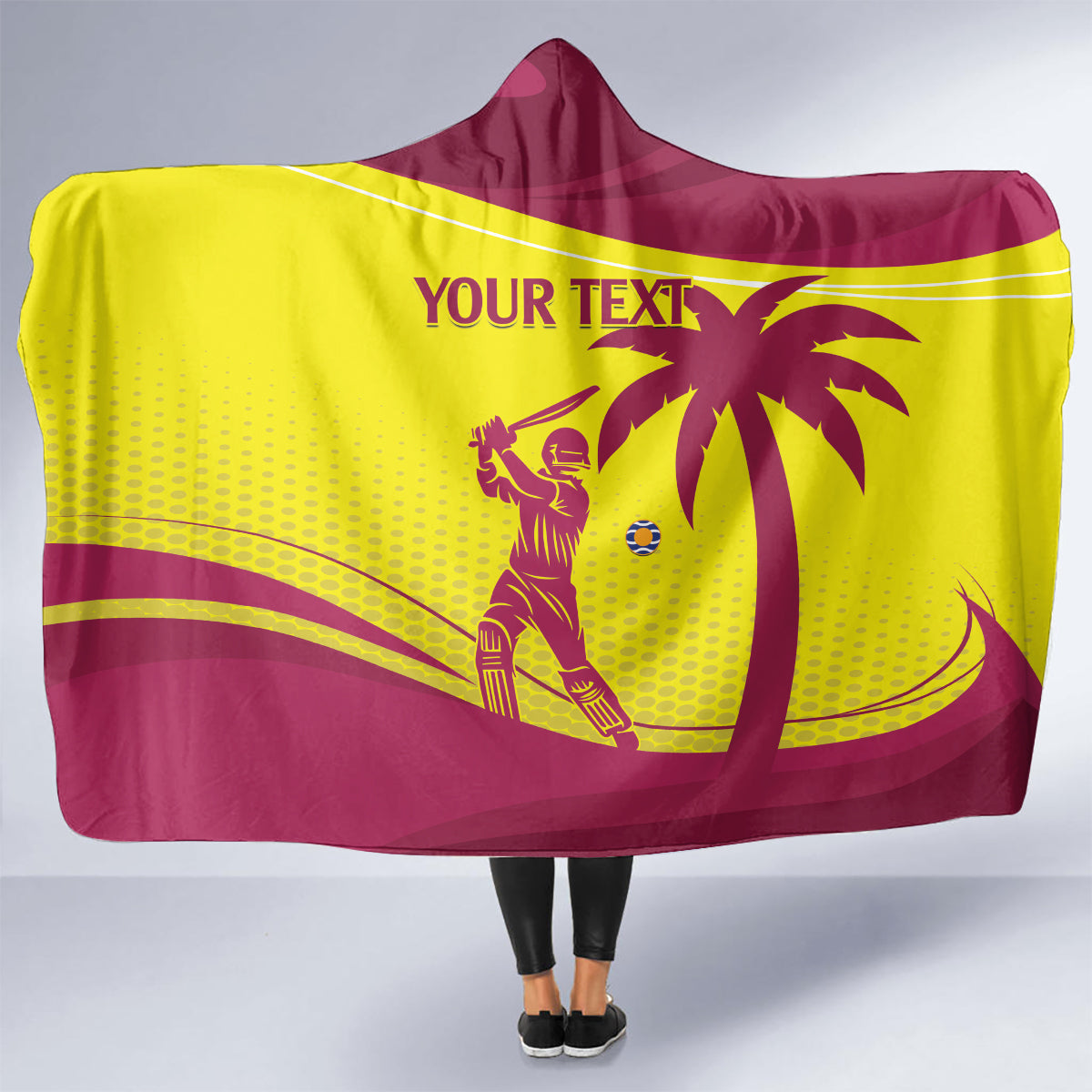 Custom West Indies Cricket Hooded Blanket 2024 World Cup Go Windies