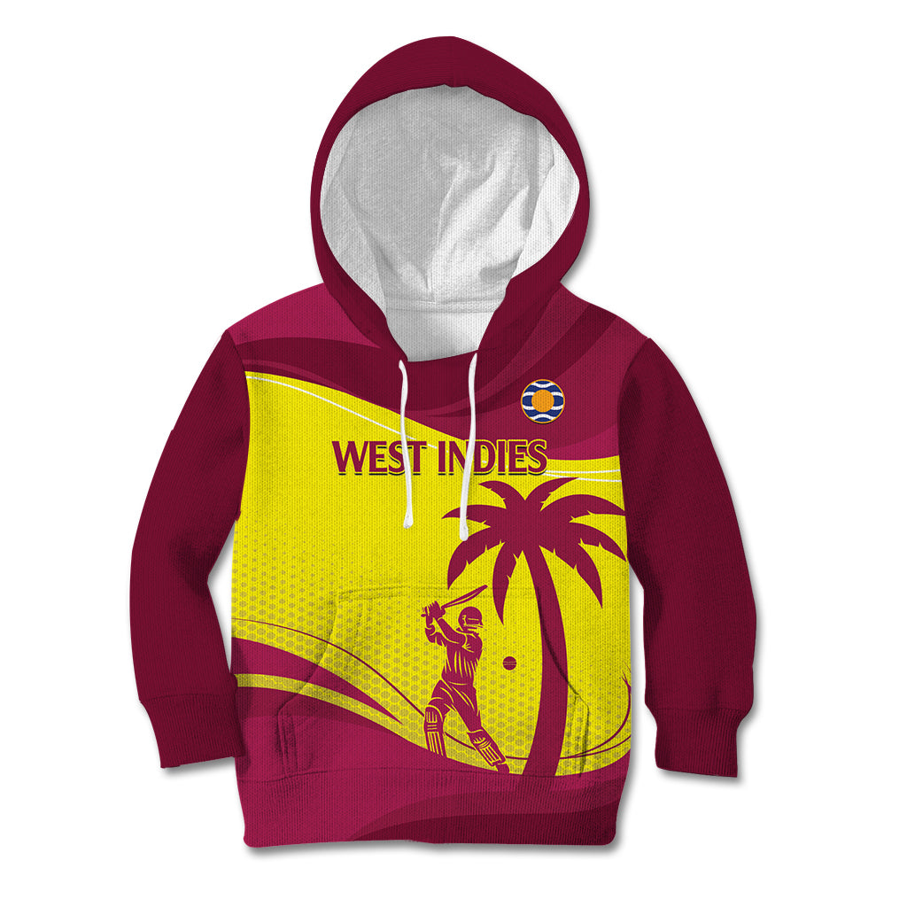Custom West Indies Cricket Kid Hoodie 2024 World Cup Go Windies - Wonder Print Shop