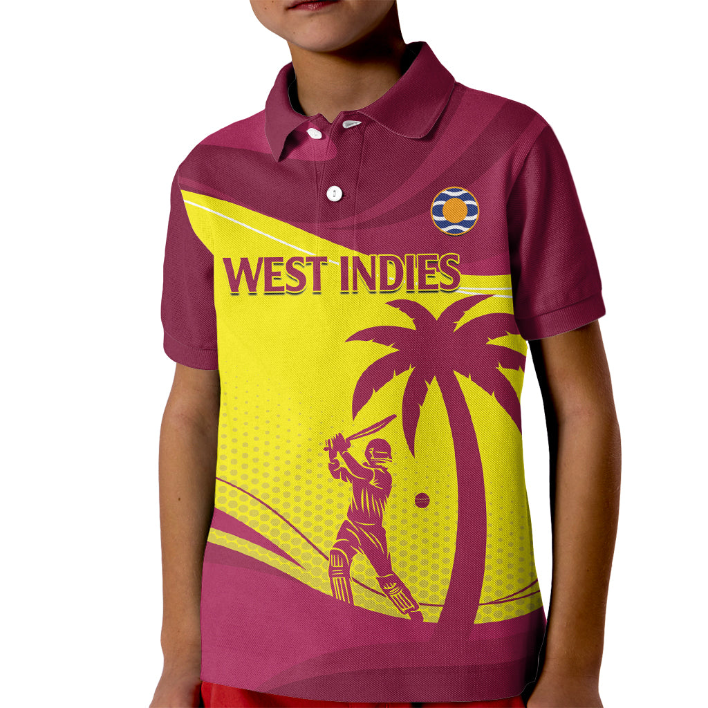 Custom West Indies Cricket Kid Polo Shirt 2024 World Cup Go Windies