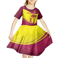 Custom West Indies Cricket Kid Short Sleeve Dress 2024 World Cup Go Windies - Wonder Print Shop