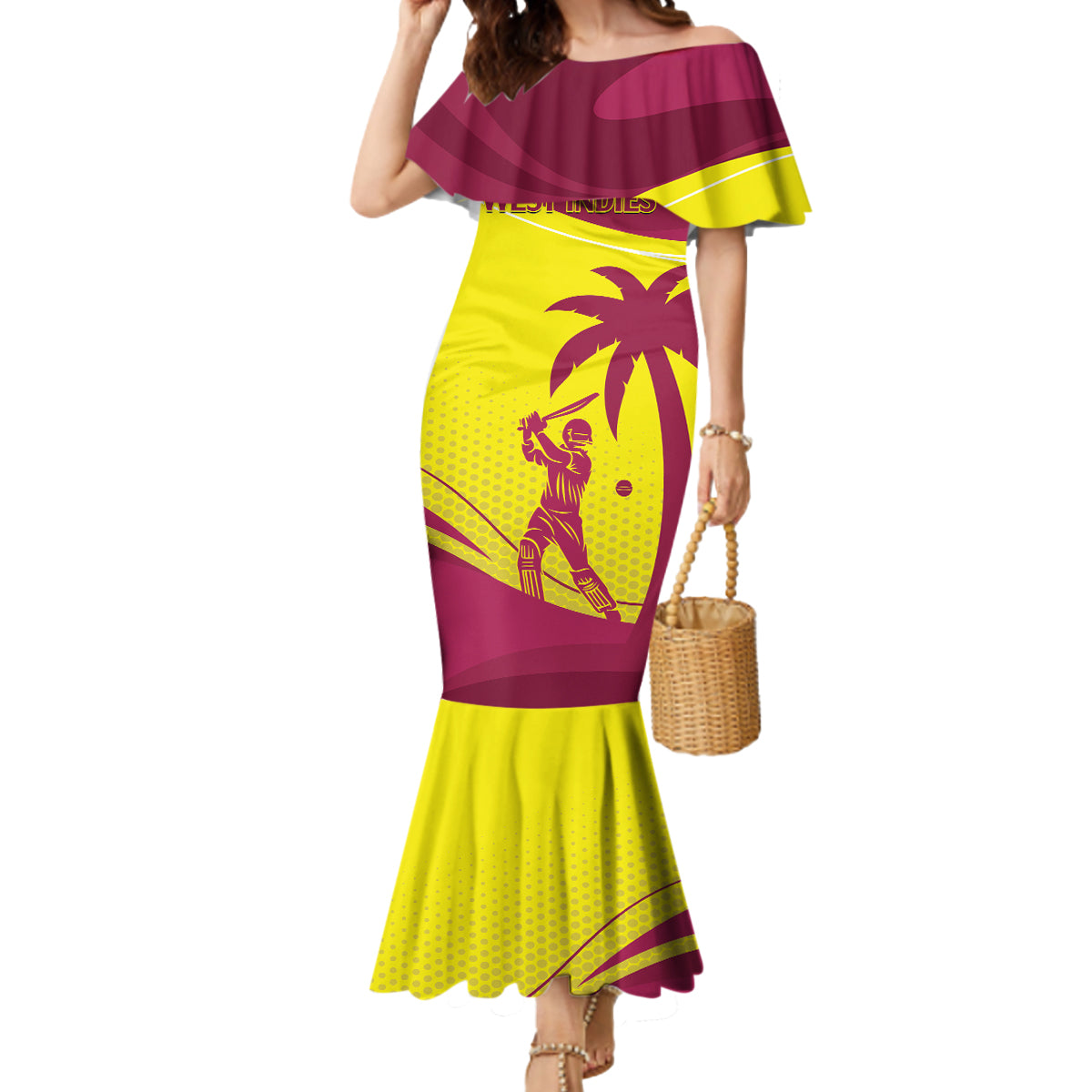 Custom West Indies Cricket Mermaid Dress 2024 World Cup Go Windies - Wonder Print Shop