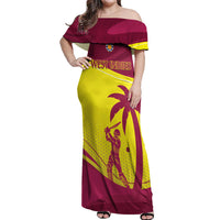 Custom West Indies Cricket Off Shoulder Maxi Dress 2024 World Cup Go Windies - Wonder Print Shop