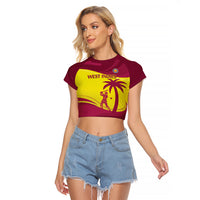 Custom West Indies Cricket Raglan Cropped T Shirt 2024 World Cup Go Windies - Wonder Print Shop