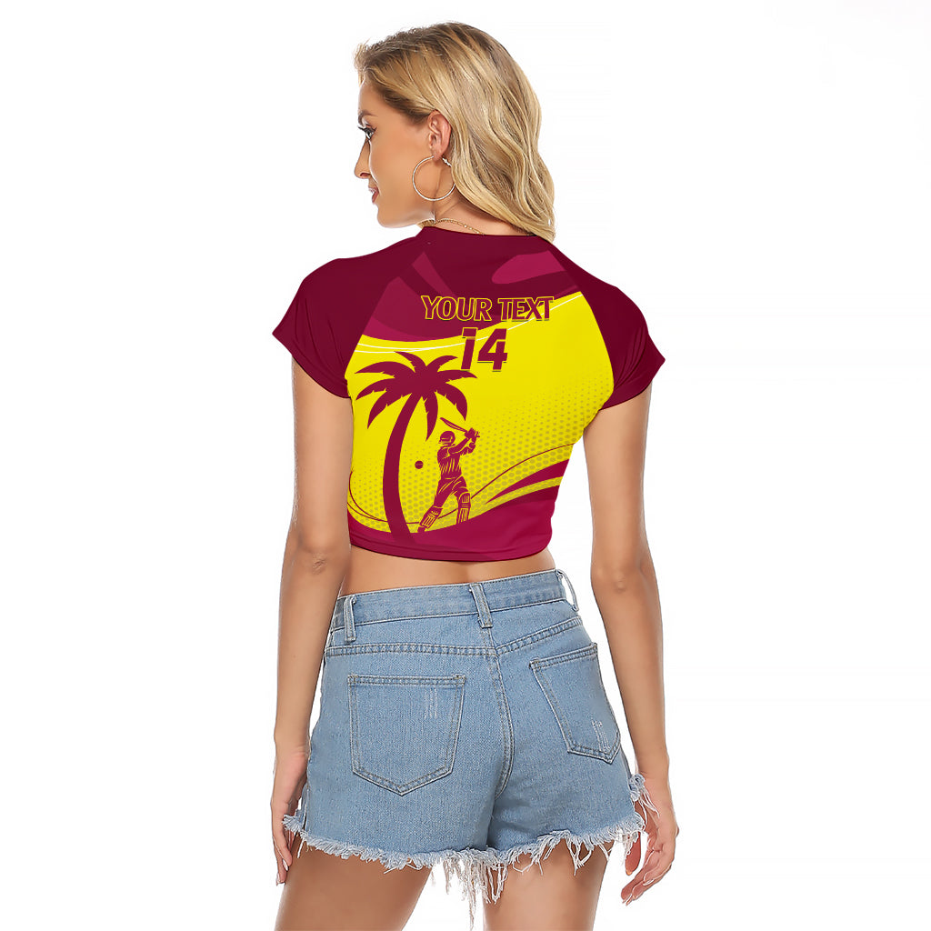 Custom West Indies Cricket Raglan Cropped T Shirt 2024 World Cup Go Windies - Wonder Print Shop