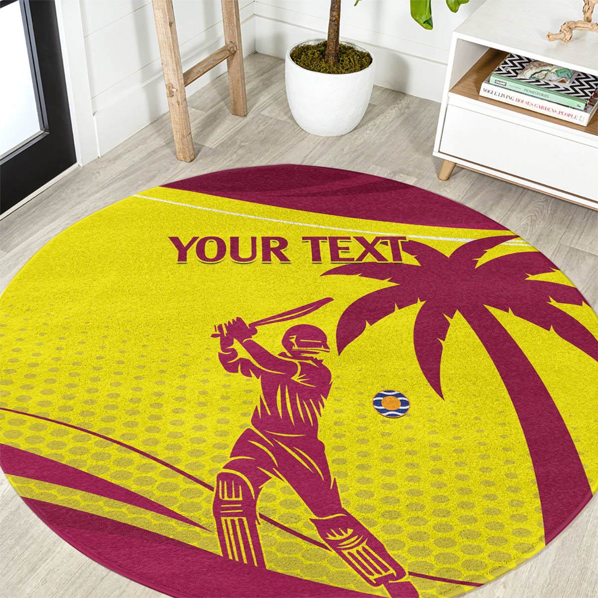 Custom West Indies Cricket Round Carpet 2024 World Cup Go Windies