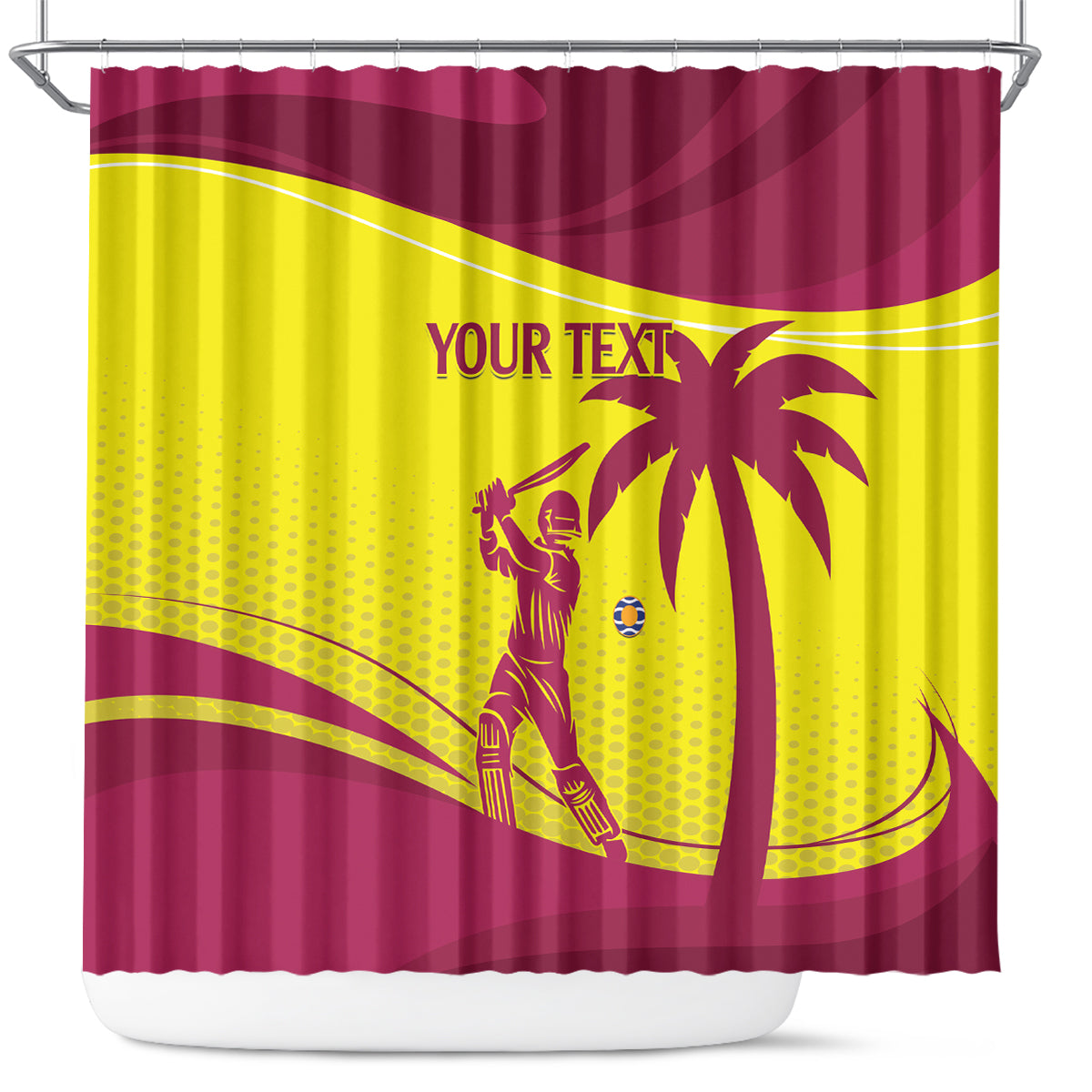 Custom West Indies Cricket Shower Curtain 2024 World Cup Go Windies