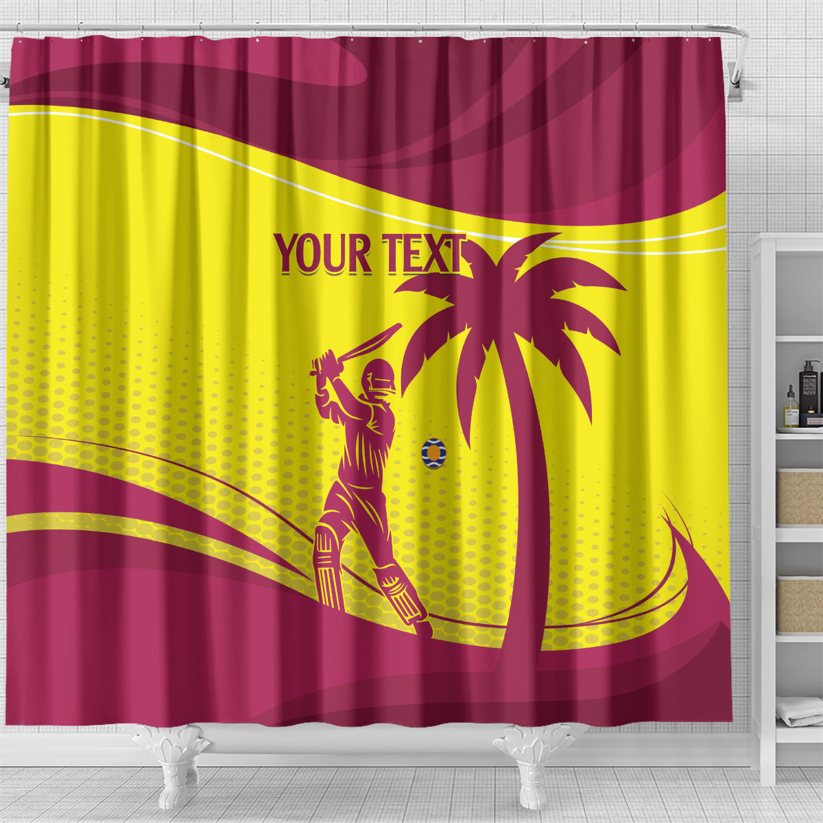 Custom West Indies Cricket Shower Curtain 2024 World Cup Go Windies