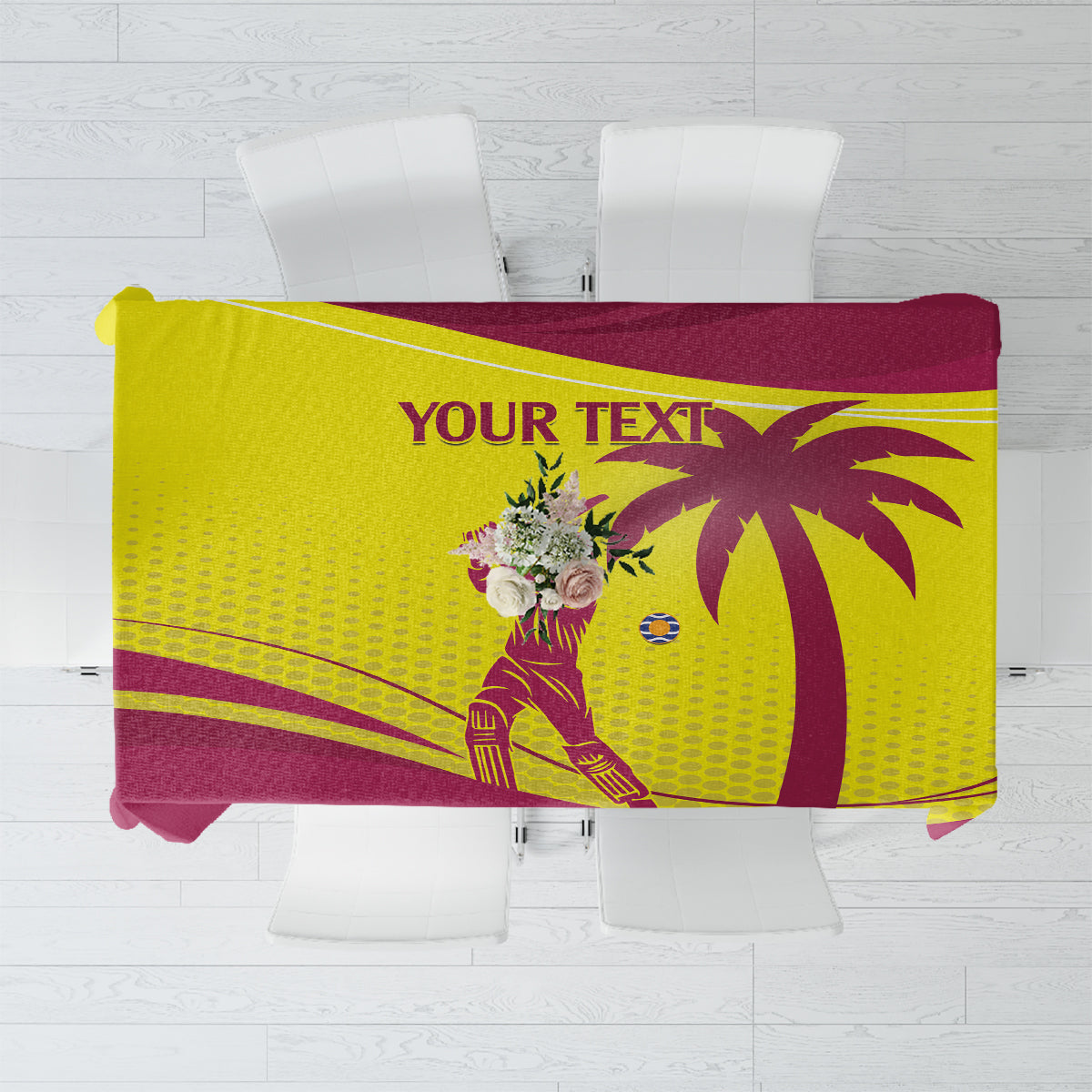 Custom West Indies Cricket Tablecloth 2024 World Cup Go Windies