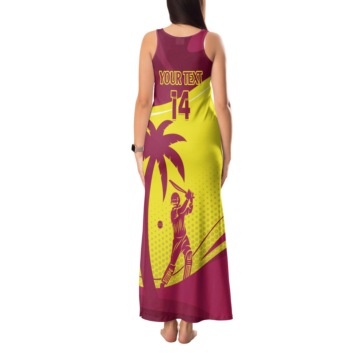 Custom West Indies Cricket Tank Maxi Dress 2024 World Cup Go Windies - Wonder Print Shop