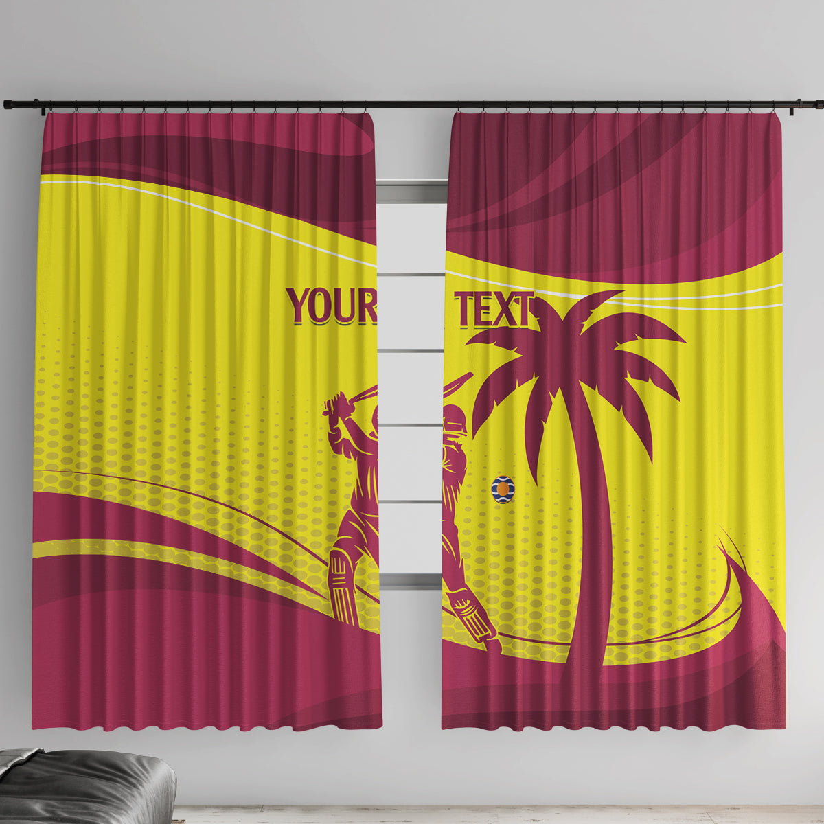 Custom West Indies Cricket Window Curtain 2024 World Cup Go Windies