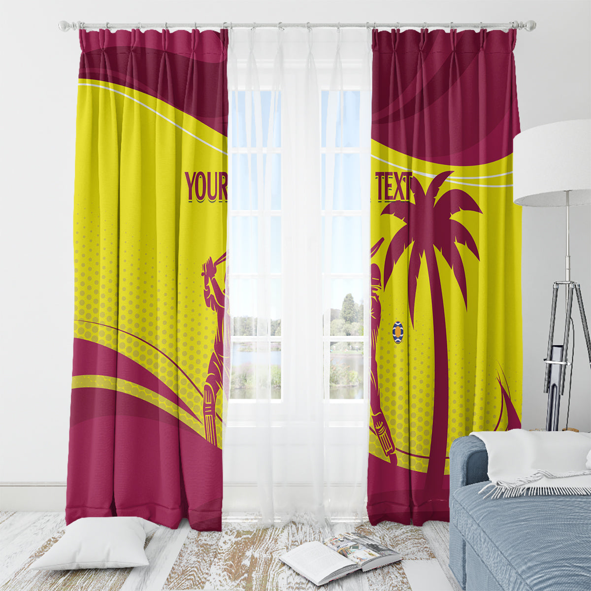 Custom West Indies Cricket Window Curtain 2024 World Cup Go Windies - Wonder Print Shop