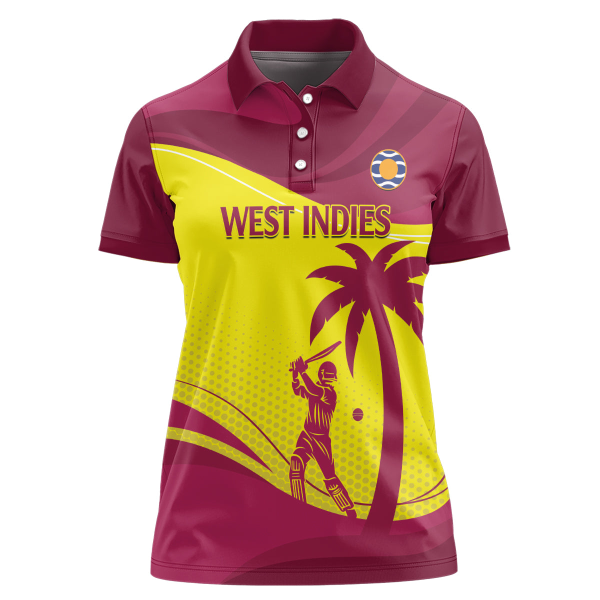 Custom West Indies Cricket Women Polo Shirt 2024 World Cup Go Windies