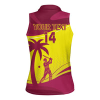 Custom West Indies Cricket Women Sleeveless Polo Shirt 2024 World Cup Go Windies - Wonder Print Shop