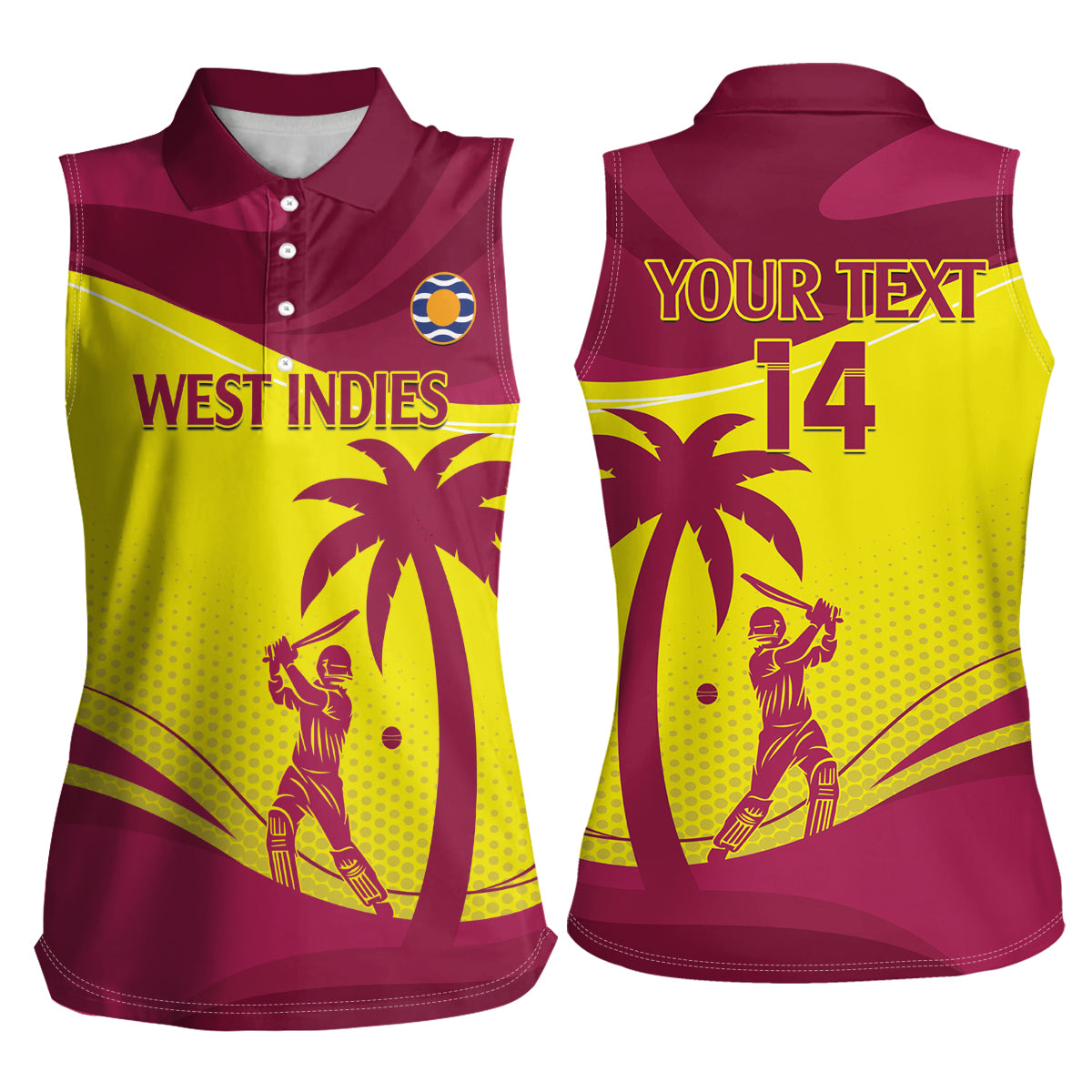 Custom West Indies Cricket Women Sleeveless Polo Shirt 2024 World Cup Go Windies - Wonder Print Shop
