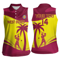 Custom West Indies Cricket Women Sleeveless Polo Shirt 2024 World Cup Go Windies - Wonder Print Shop