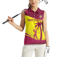 Custom West Indies Cricket Women Sleeveless Polo Shirt 2024 World Cup Go Windies - Wonder Print Shop