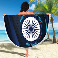 Custom India Cricket Beach Blanket 2024 World Cup Go Men in Blue - Wonder Print Shop