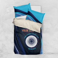 Custom India Cricket Bedding Set 2024 World Cup Go Men in Blue - Wonder Print Shop