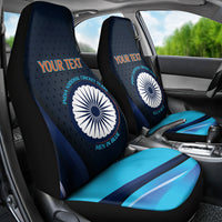 Custom India Cricket Car Seat Cover 2024 World Cup Go Men in Blue - Wonder Print Shop