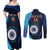 Custom India Cricket Couples Matching Off Shoulder Maxi Dress and Long Sleeve Button Shirt 2024 World Cup Go Men in Blue - Wonder Print Shop