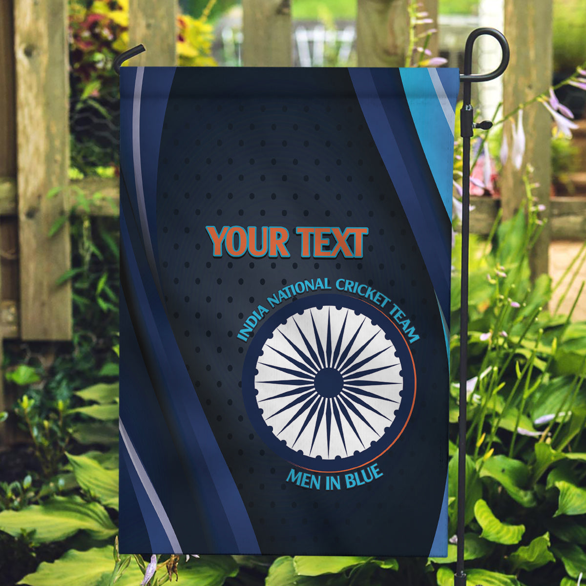 Custom India Cricket Garden Flag 2024 World Cup Go Men in Blue