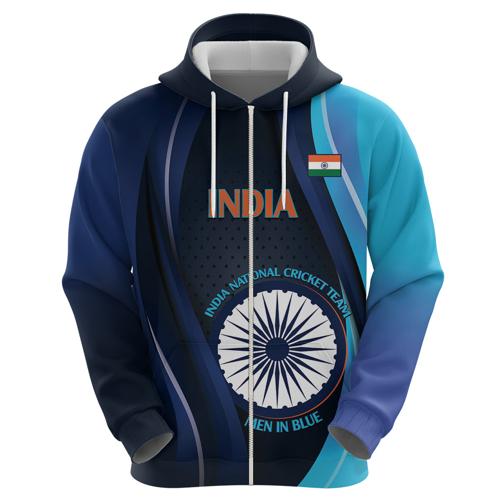 Custom India Cricket Hoodie 2024 World Cup Go Men in Blue - Wonder Print Shop