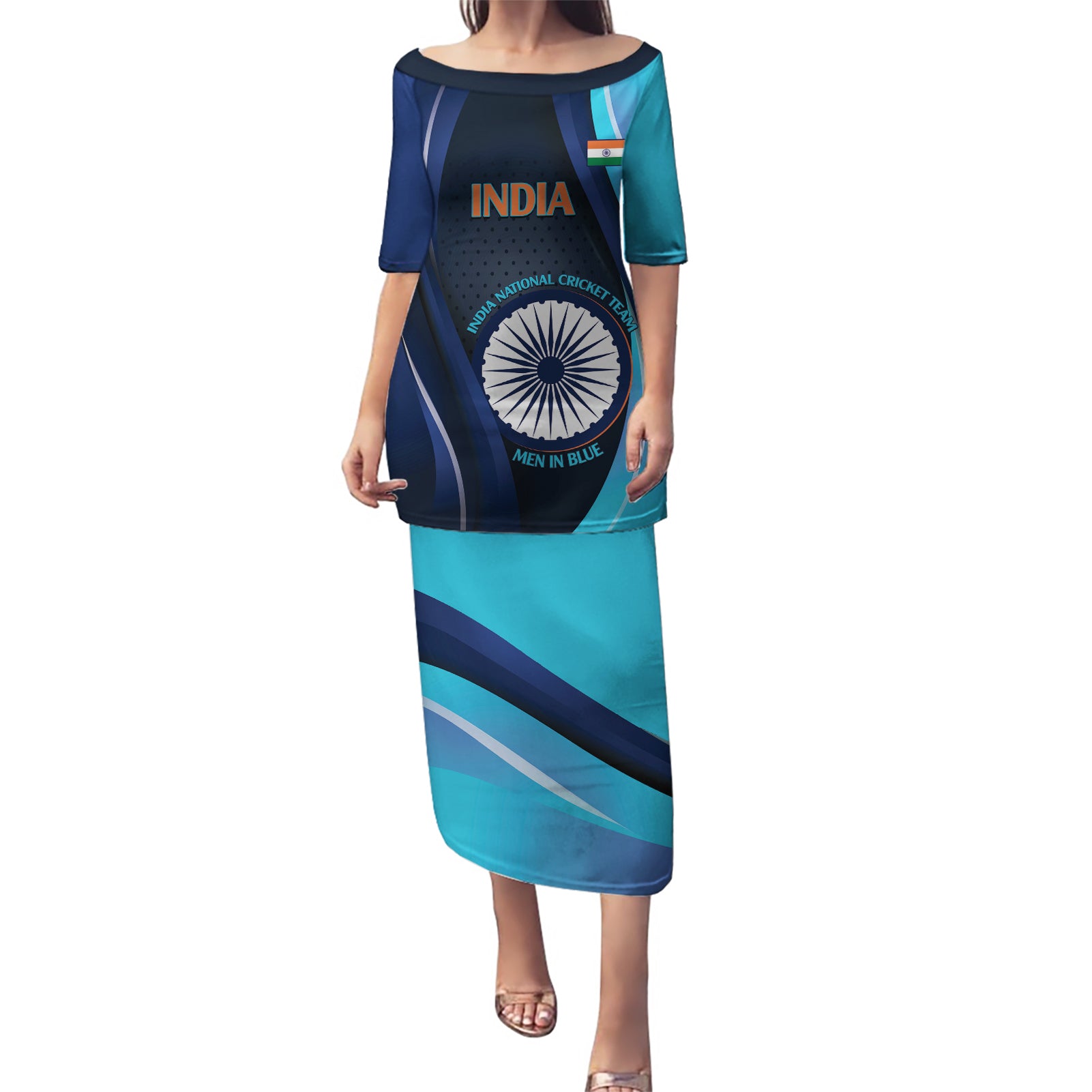 Custom India Cricket Puletasi 2024 World Cup Go Men in Blue - Wonder Print Shop