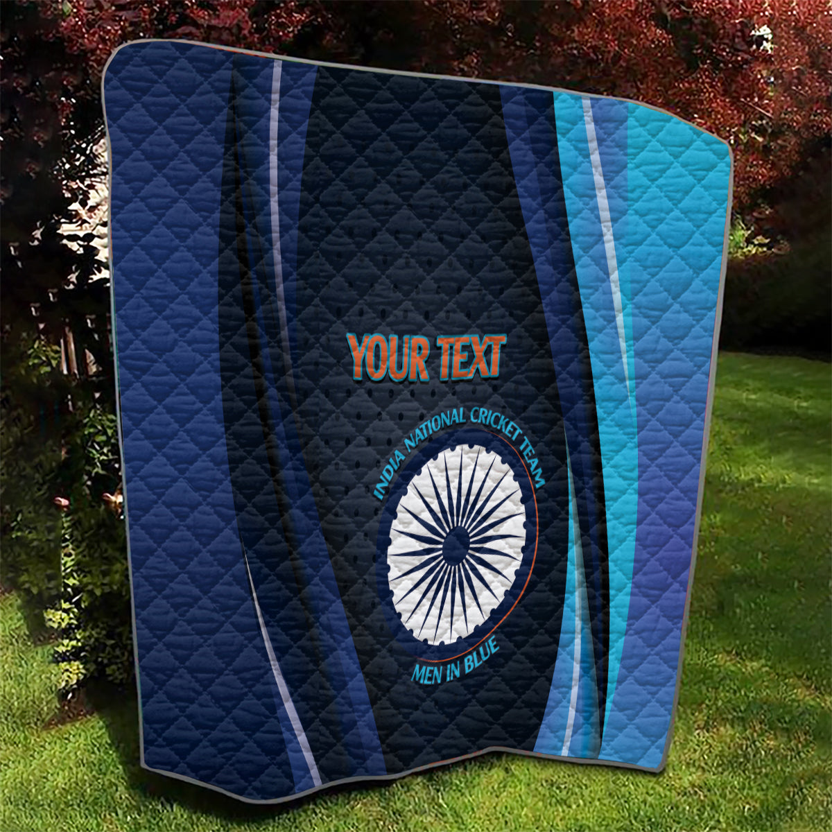 Custom India Cricket Quilt 2024 World Cup Go Men in Blue - Wonder Print Shop