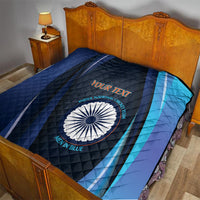 Custom India Cricket Quilt 2024 World Cup Go Men in Blue - Wonder Print Shop