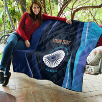 Custom India Cricket Quilt 2024 World Cup Go Men in Blue - Wonder Print Shop
