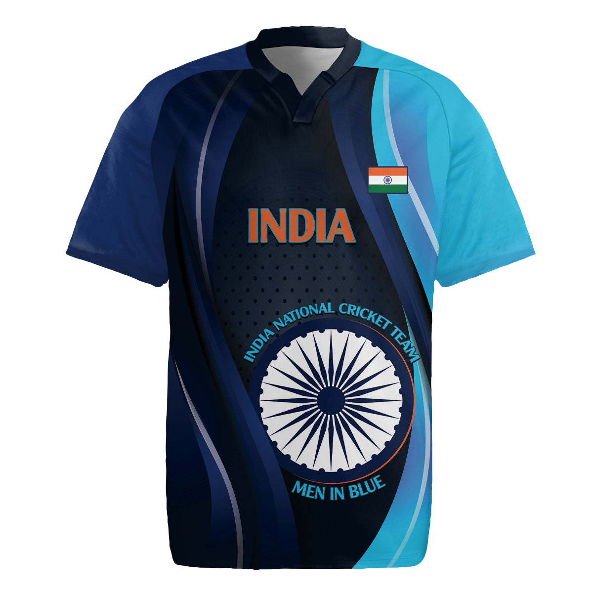 Custom India Cricket Rugby Jersey 2024 World Cup Go Men in Blue