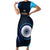 Custom India Cricket Short Sleeve Bodycon Dress 2024 World Cup Go Men in Blue - Wonder Print Shop