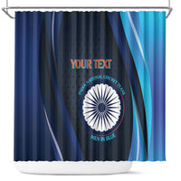 Custom India Cricket Shower Curtain 2024 World Cup Go Men in Blue