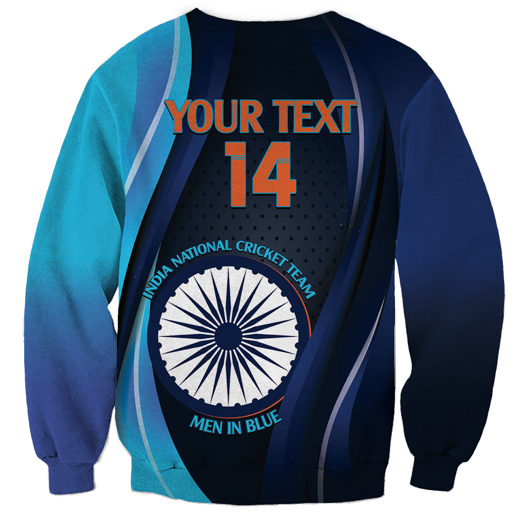 Custom India Cricket Sweatshirt 2024 World Cup Go Men in Blue - Wonder Print Shop