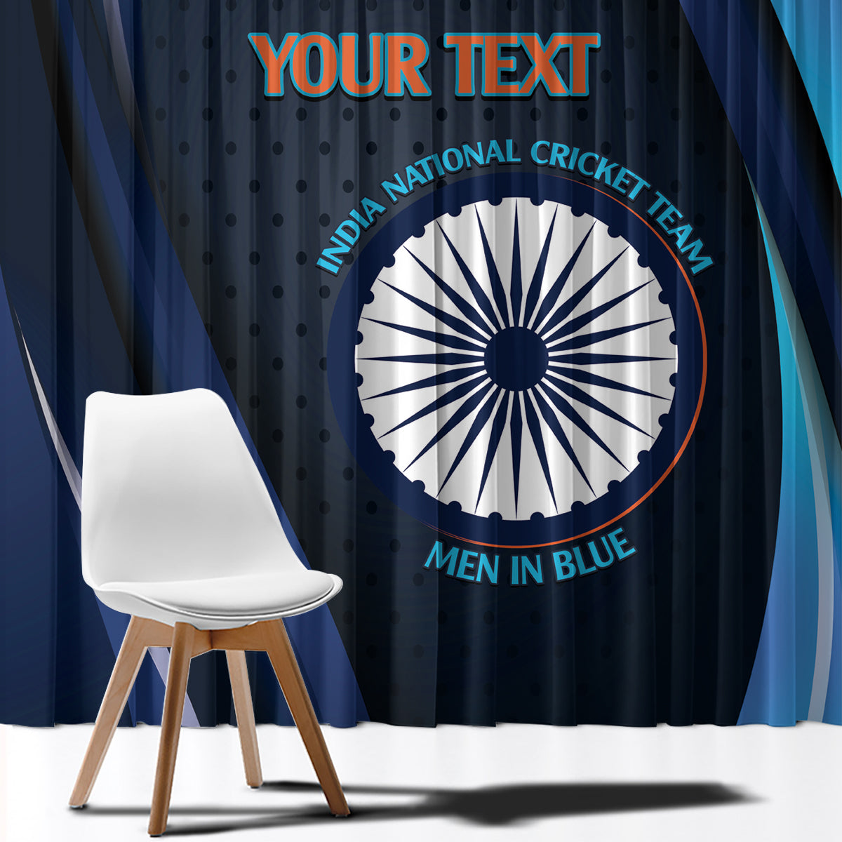 Custom India Cricket Window Curtain 2024 World Cup Go Men in Blue - Wonder Print Shop