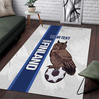 Custom Finland Football Area Rug Suomi Come On Huuhkajat