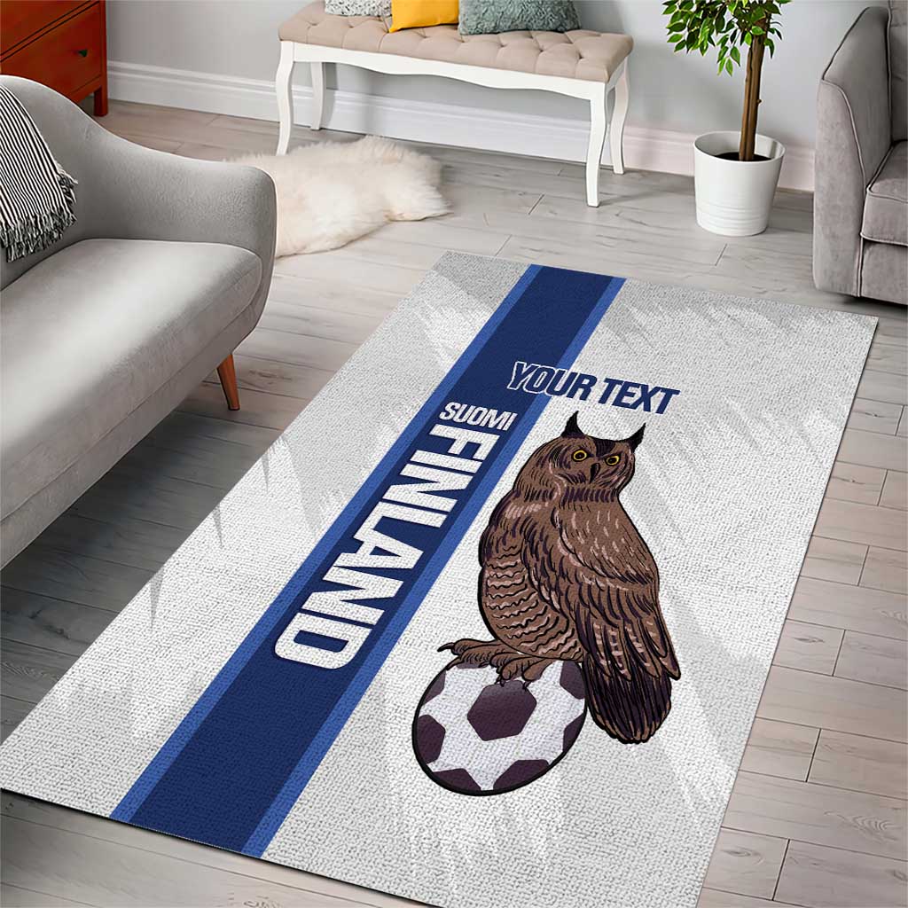 Custom Finland Football Area Rug Suomi Come On Huuhkajat