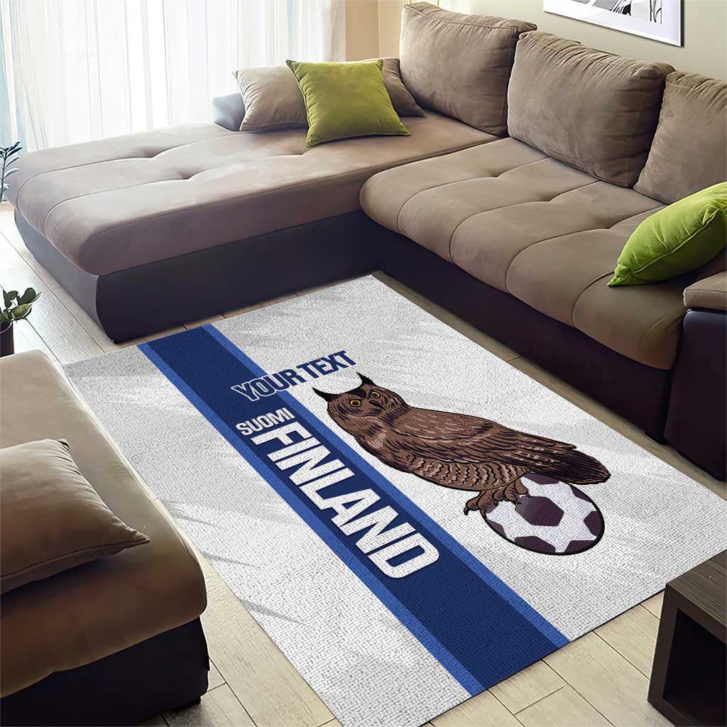 Custom Finland Football Area Rug Suomi Come On Huuhkajat