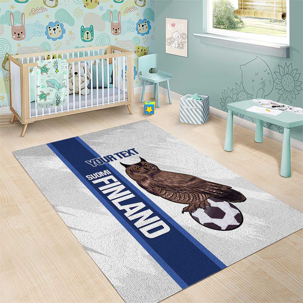 Custom Finland Football Area Rug Suomi Come On Huuhkajat