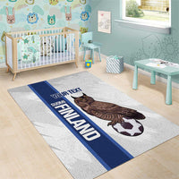 Custom Finland Football Area Rug Suomi Come On Huuhkajat