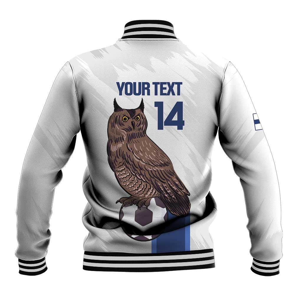 Custom Finland Football Baseball Jacket Suomi Come On Huuhkajat